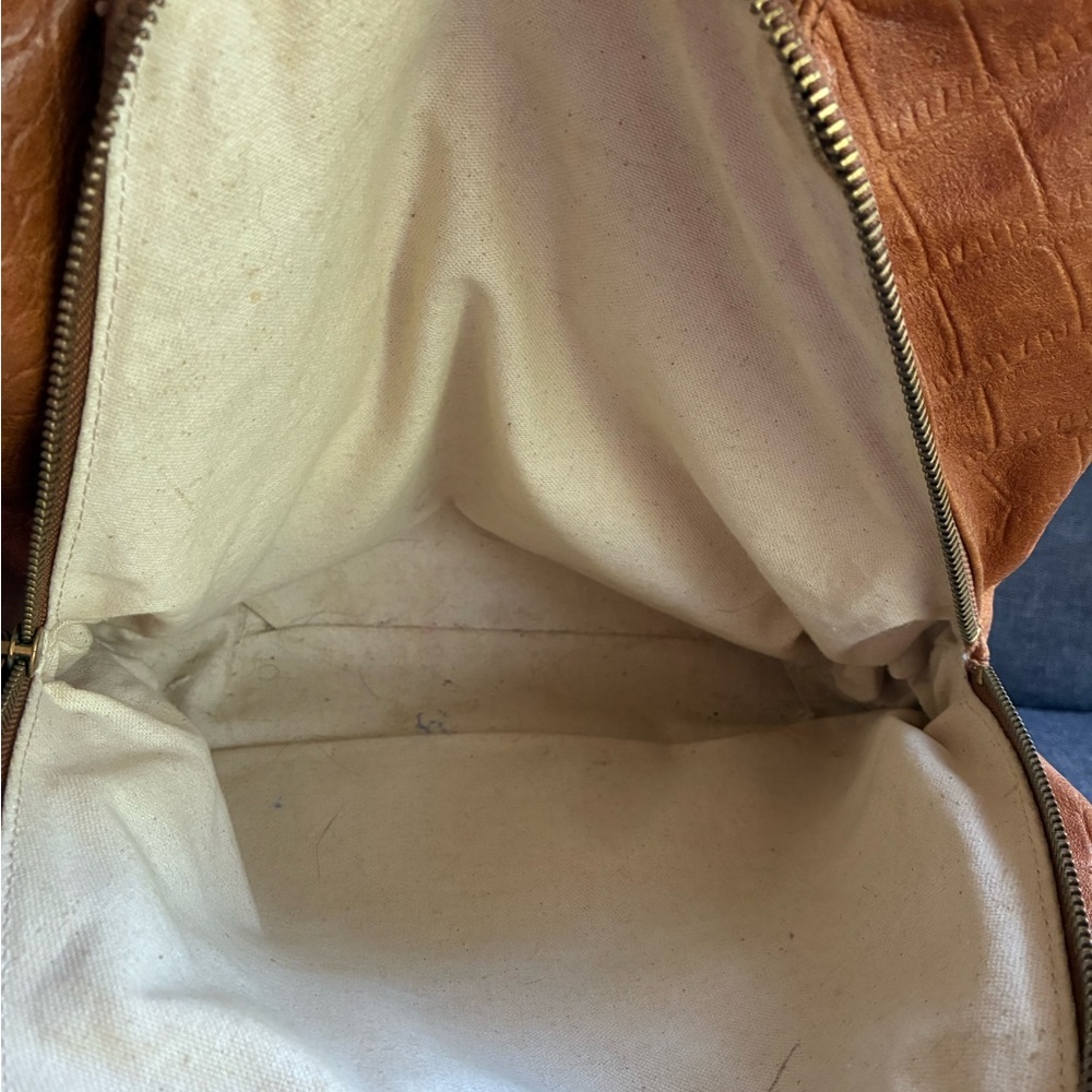 Margot Tan Croc-Embossed Leather Shoulder Bag - Picture 7 of 10